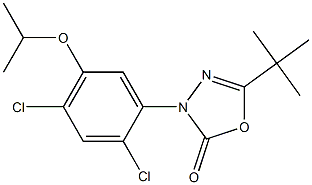 5-tert-butyl-3-(2,4-dichloro-5-isopropoxyphenyl)-1,3,4-oxadiazole-2(3H)-one Struktur