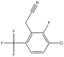 3-氯-2-氟-6-三氟甲基苯乙腈,,结构式