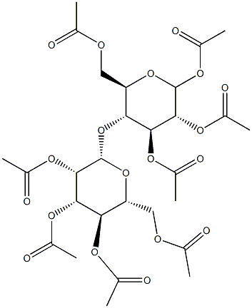 1,2,3,6-Tetra-O-acetyl-4-O-(2,3,4,6-tetra-O-acetyl-b-D-mannopyranosyl)-D-glucopyranose 结构式