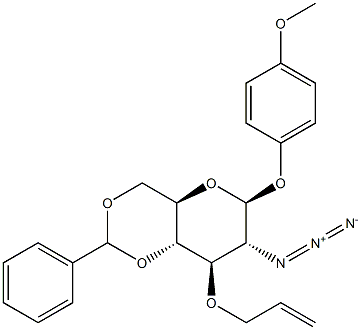 4-Methoxyphenyl3-O-allyl-2-azido-4,6-O-benzylidene-2-deoxy-b-D-glucopyranoside,,结构式