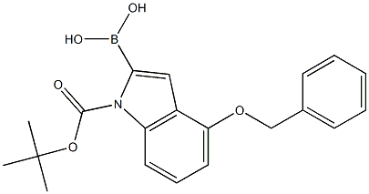 4-benzyloxy-1-tert-butoxy carbonylindole-2-boronid acid 化学構造式