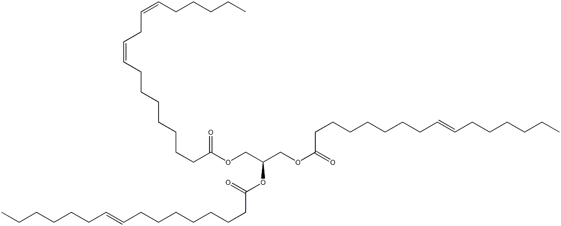 1,2-di-(9Z-hexadecenoyl)-3-(9Z,12Z-octadecadienoyl)-sn-glycerol,,结构式