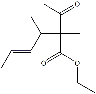 4-Hexenoic acid, 2-acetyl-2,3-dimethyl-, ethyl ester, (E)-,,结构式