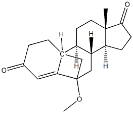 6,10-Methano-19-norandrost-4-ene-3,17-dione, 6-methoxy- Structure