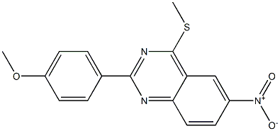 Quinazoline, 2-(p-anisyl)-4-methylthio-6-nitro- Structure