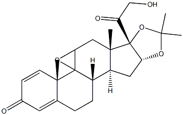 9A,11-EPOXY-21-HYDROXY-16A,17A-ISOPROPYLIDENEDIOXYPREGNA-1,4-DIENE-3,20-DIONE 化学構造式