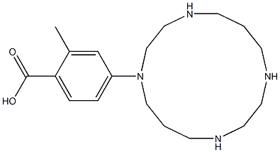 4-(1,4,8,11-tetraazacyclotetradec-1-yl)methylbenzoic acid,,结构式