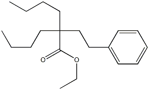 2-phenylethyl(dibutyl)acetic acid ethyl ester Structure