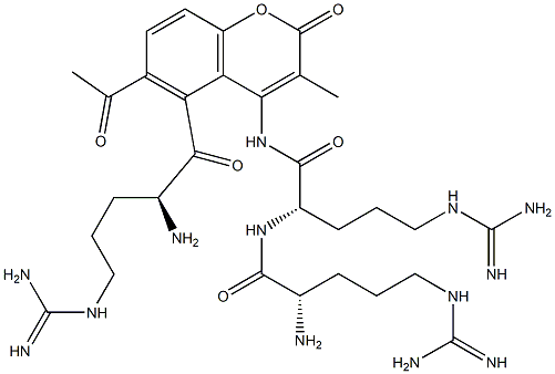 acetyl-arginyl-arginyl-arginyl-amidomethylcoumarin Structure