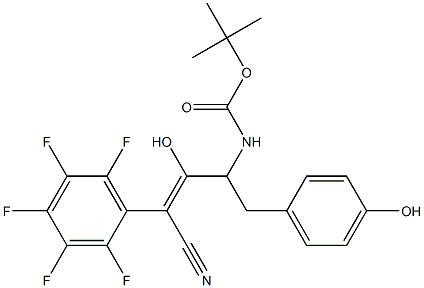 4-tert-butoxycarbonylamino-3-hydroxy-5-(4-hydroxyphenyl)-2-(2,3,4,5,6-pentafluorophenyl)-2-pentenenitrile
