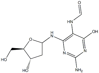 N6-(2-deoxy-erythro-pentofuranosyl)-2,6-diamino-4-hydroxy-5-formamidopyrimidine,,结构式