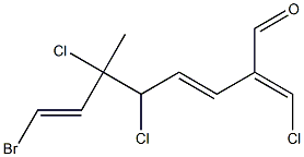 8-bromo-2-chloromethylene-5,6-dichloro-6-methyloctadien-1-al,,结构式