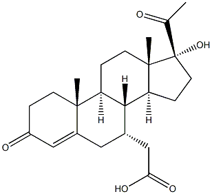 7 alpha-carboxymethyl-17-hydroxyprogesterone Struktur
