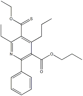 2,3-diethyl-4,5-dipropyl-6-phenylpyridine-3-thiocarboxylate-5-carboxylate Structure