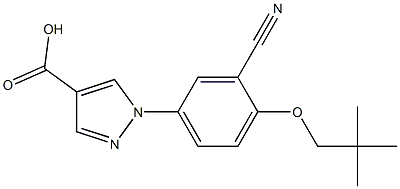 1-(3-cyano-4-neopentyloxyphenyl)pyrazole-4-carboxylic acid Struktur