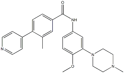 N-(4-methoxy-3-(4-methylpiperazin-1-yl)phenyl)-3-methyl-4-(4-pyridyl)benzamide 结构式