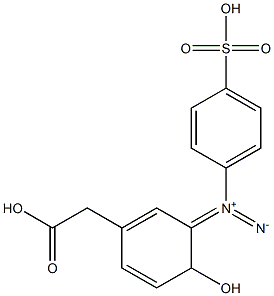 3-(p-sulfophenyldiazo)-4-hydroxyphenylacetic acid Structure