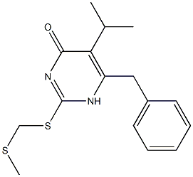 5-isopropyl-2-((methylthiomethyl)thio)-6-(benzyl)pyrimidin-4(1H)-one