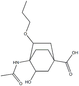 4-acetylamino-3-hydroxy-5-n-propoxybicyclo(2.2.2)octane-1-carboxylic acid 结构式