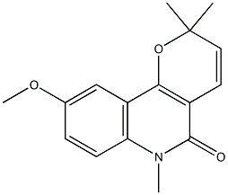 9-methoxy-2,2,6-trimethyl-2,6-dihydro-5H-pyrrano(3,2-c)quinolin-5-one Structure