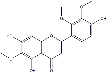5,7,4'-trihydroxy-6,2',3'-trimethoxyflavone,,结构式