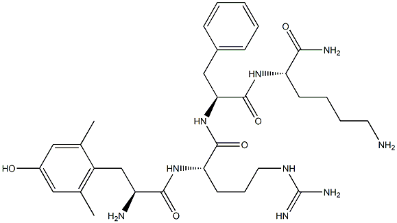 2',6'-dimethyltyrosyl-arginyl-phenylalanyl-lysinamide,,结构式