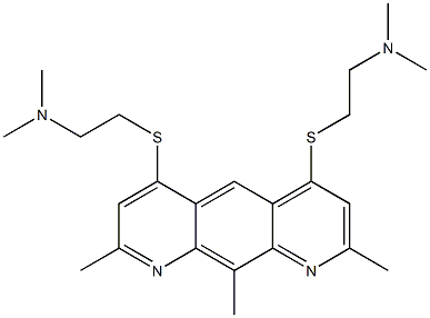 4,6-bis((dimethylaminoethyl)thio)-2,8,10-trimethylpyrido(3,2-g)quinoline,,结构式