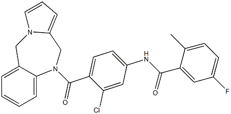  5-fluoro-2-methyl-N-(4-(5H-pyrrolo(2,1-c)-(1,4)benzodiazepin-10-(11H)-ylcarbonyl)-3-chlorophenyl)benzamide