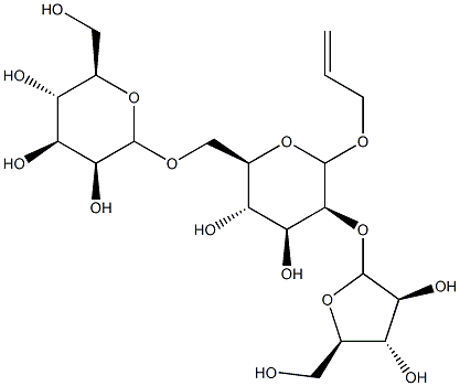 allyl 2-O-arabinofuranosyl-6-O-mannopyranosylmannopyranoside 化学構造式