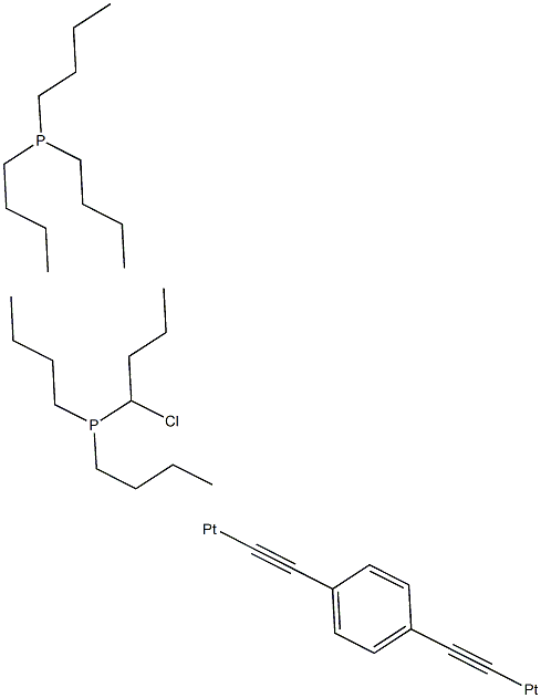 chlorobis(tri-n-butylphosphine) 1,4-phenylenebis(ethynyl)bisplatinum(II) 化学構造式