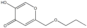 5-hydroxy-2-(n-propoxymethyl)-4H-pyran-4-one 化学構造式