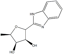(5-deoxylyxofuranosyl)benzimidazole 化学構造式
