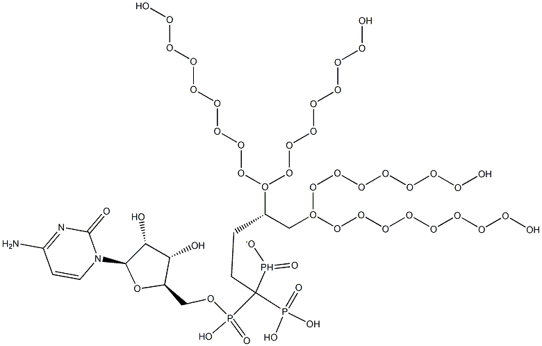 cytidine S-3,4-dioctadecoxybutylphosphinato(methylene phosphonate) Structure