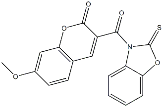 3-(7'-methoxycoumarin-3'-carbonyl)benzoxazoline-2-thione,,结构式