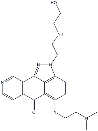 2-(2-((2-hydroxyethyl)amino)ethyl)-5-((2-(dimethylamino)ethyl)amino)indazolo(4,3-gh)isoquinolin-6(2H)-one 化学構造式