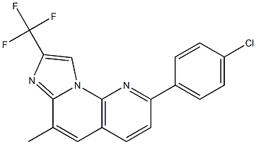 2-(4-chlorophenyl)-6-methyl-8-trifluoromethylimidazo(1,2-a)(1,8)naphthyridine 化学構造式