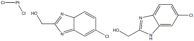 dichlorobis(5-chloro-2-hydroxymethylbenzimidazole)platinum(II) Struktur