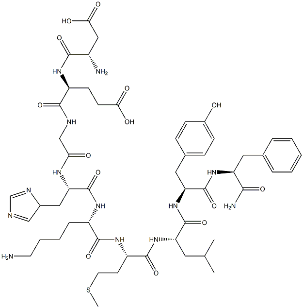 aspartyl-glutamyl-glycyl-histidyl-lysyl-methionyl-leucyl-tyrosyl-phenylalaninamide