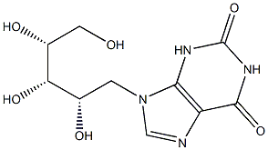 2,6-dioxo-9-N-ribitylpurine Struktur