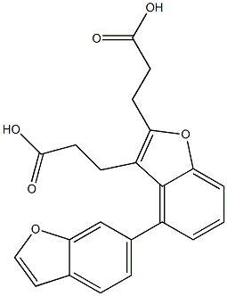 4,6-dibenzofuranbispropionic acid 化学構造式