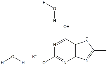 PURINE-2,6-DIOL,8-METHYL,MONOPOTASSIUMSALT,DIHYDRATE Struktur