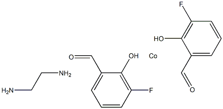 BIS(3-FLUORSALICYLALDEHYDE)ETHYLENEDI-AMINECOBALT 化学構造式