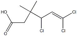 3,3-DIMETHYL-4,6,6-TRICHLORO-5-HEXENOICACID 化学構造式
