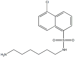 (N-6-AMINOHEXYL)-5-CHLORO-1-NAPHTHALENESULPHONAMIDE 化学構造式