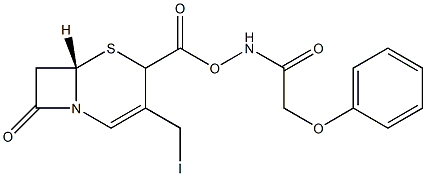 Phenoxyacetamido-3-iodomethylcephem-4-carboxylic acid 化学構造式