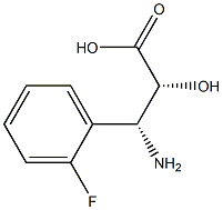 (2R,3R)-3-Amino-3-(2-fluoro-phenyl)-2-hydroxy-propanoic acid 化学構造式