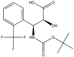 N-Boc-(2S,3S)-3-Amino-2-hydroxy-3-(2-trifluoromethyl-phenyl)-propanoic acid,,结构式