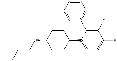 3,4-difluoro-1-(trans-4-pentylcyclohexyl)phenyl benzene,,结构式