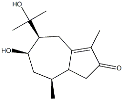 (4S,6R,7S)-6-hydroxy-7-(2-hydroxypropan-2-yl)-1,4-dimethyl-3a,4,5,6,7,8-hexahydro-3H-azulen-2-one 化学構造式
