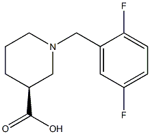 (3S)-1-(2,5-difluorobenzyl)piperidine-3-carboxylic acid,,结构式